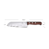 Cuchillo Santoku Wood de 17 cm, Filo con Alvéolos Estilo Japonés.