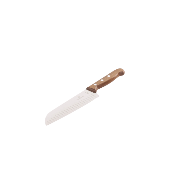 Cuchillo Santoku Wood de 17 cm, Filo con Alvéolos Estilo Japonés.