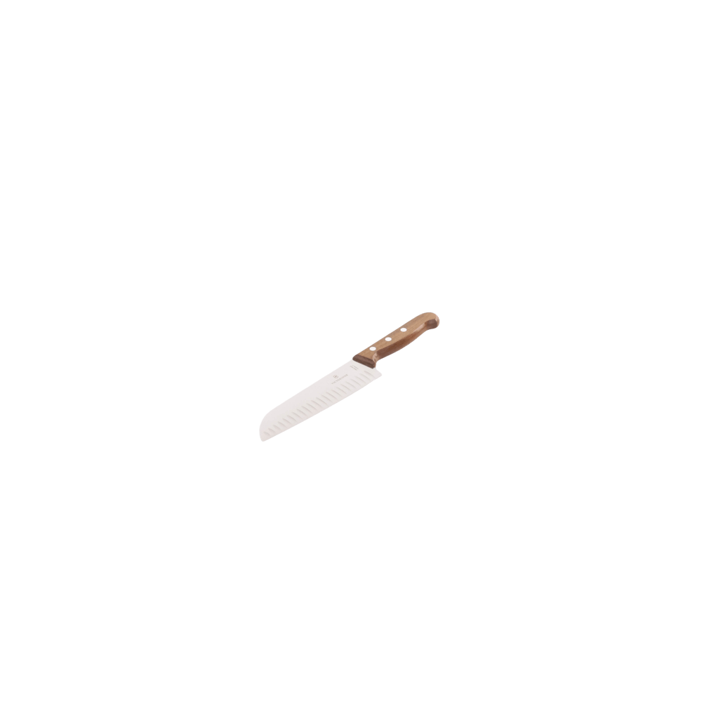 Cuchillo Santoku Wood de 17 cm, Filo con Alvéolos Estilo Japonés.