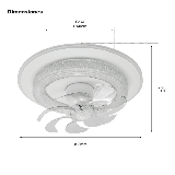 Ventilador de Techo con Luminario LED de 110 V CA 50/60 Hz / 88 W / 3