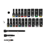 Juego de Dados de Impacto KNECT™ (M) / 3/8" Drive Profundo / SAE y Mét