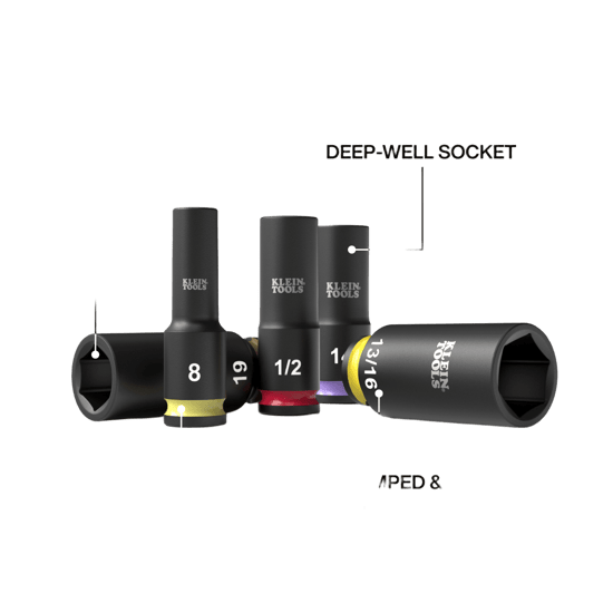 Juego de Dados de Impacto KNECT™ (M) / 3/8" Drive Profundo / SAE y Mét