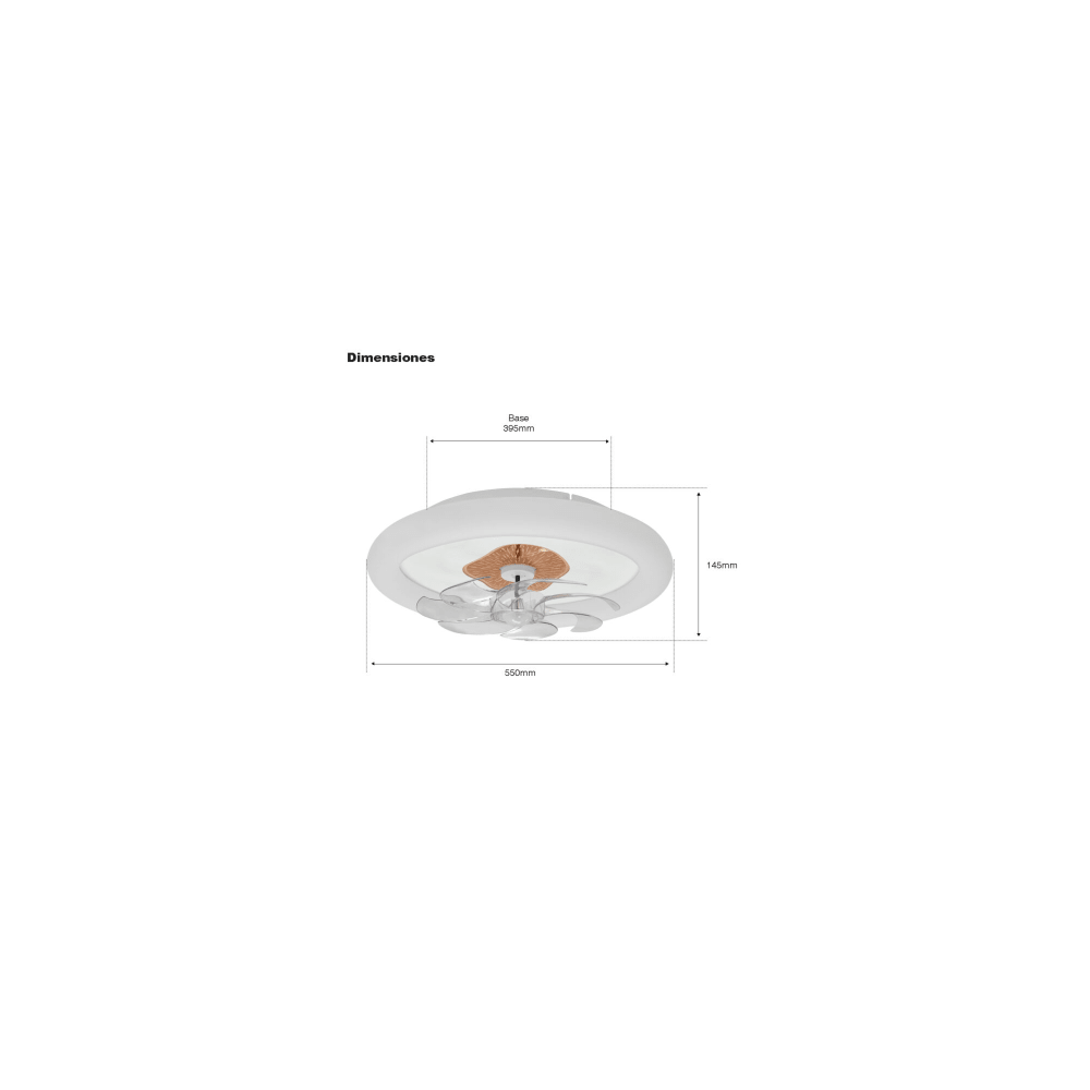 Ventilador de Techo con Luminario LED de 110 V CA 50/60 Hz / 88 W / 3