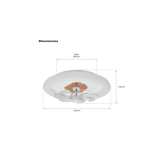 Ventilador de Techo con Luminario LED de 110 V CA 50/60 Hz / 88 W / 3
