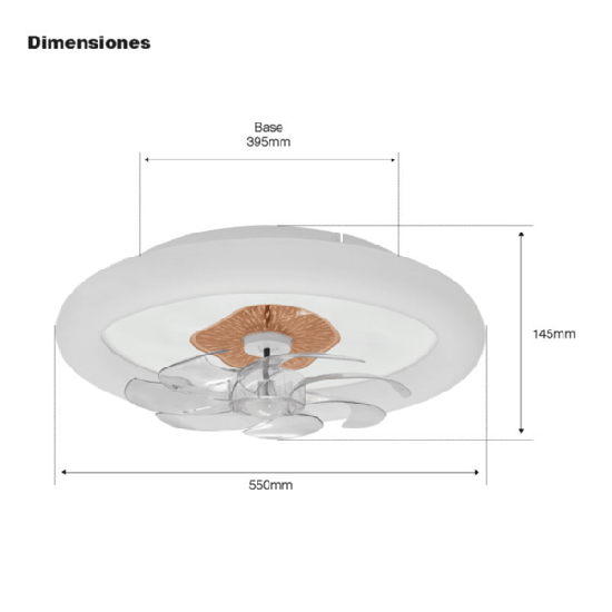 Ventilador de Techo con Luminario LED de 110 V CA 50/60 Hz / 88 W / 3