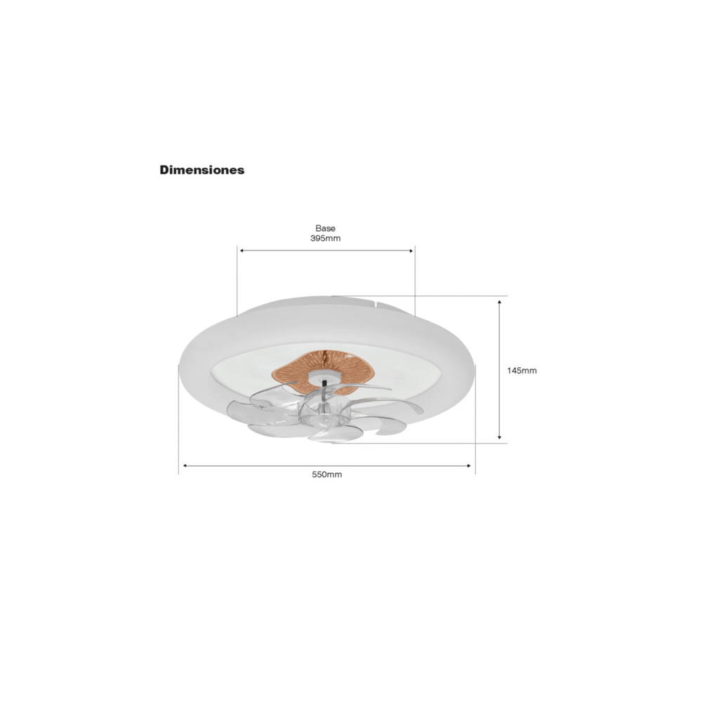 Ventilador de Techo con Luminario LED de 110 V CA 50/60 Hz / 88 W / 3