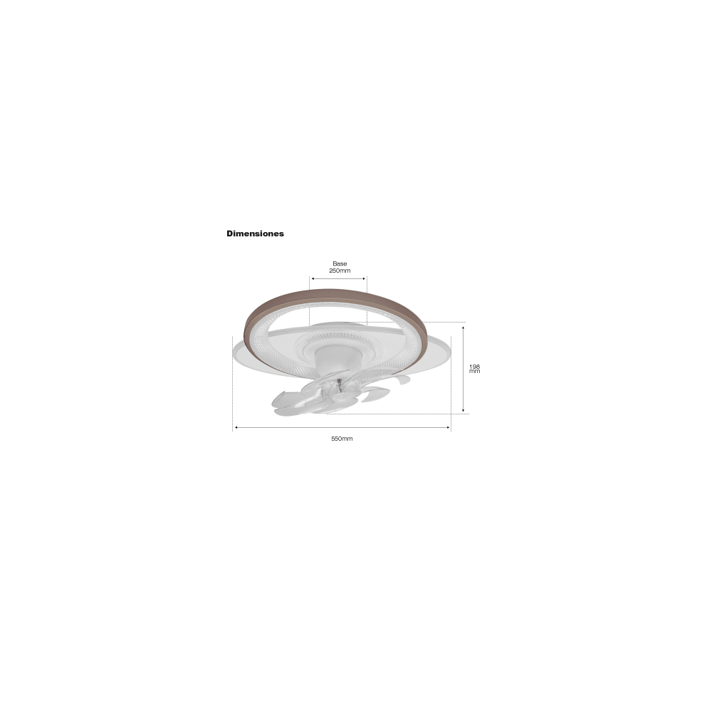 Ventilador de Techo con Luminario LED de 110 V CA 50/60 Hz / 88 W / 3