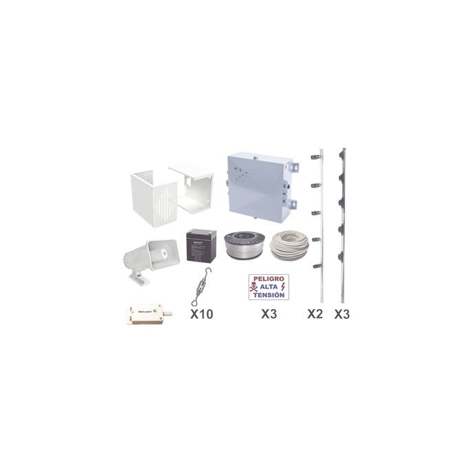 KIT ESENCIAL PARA 25Mts PERIMETRALES DE CERCO ELÉCTRICO PARA PROTECCIÓ
