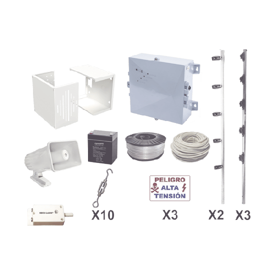 KIT ESENCIAL PARA 25Mts PERIMETRALES DE CERCO ELÉCTRICO PARA PROTECCIÓ