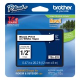 CINTA LAMINADA BROTHER TZE241 NEGRO SOBRE BLANCO 18MM