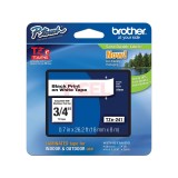 CINTA LAMINADA BROTHER TZE241 NEGRO SOBRE BLANCO 18MM