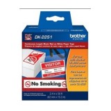 ROLLO DE ETIQUETAS BROTHER DK2251 CONTINUA 6.2 x 15.2 ROJO/NEGRO