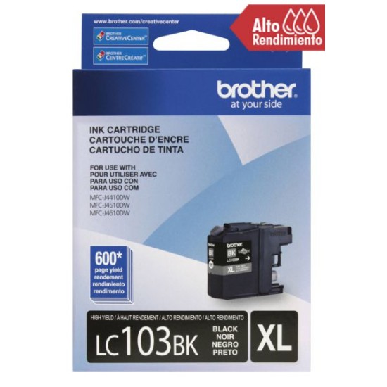 CARTUCHO BROTHER LC103BK NEGRO 600 PAGINAS