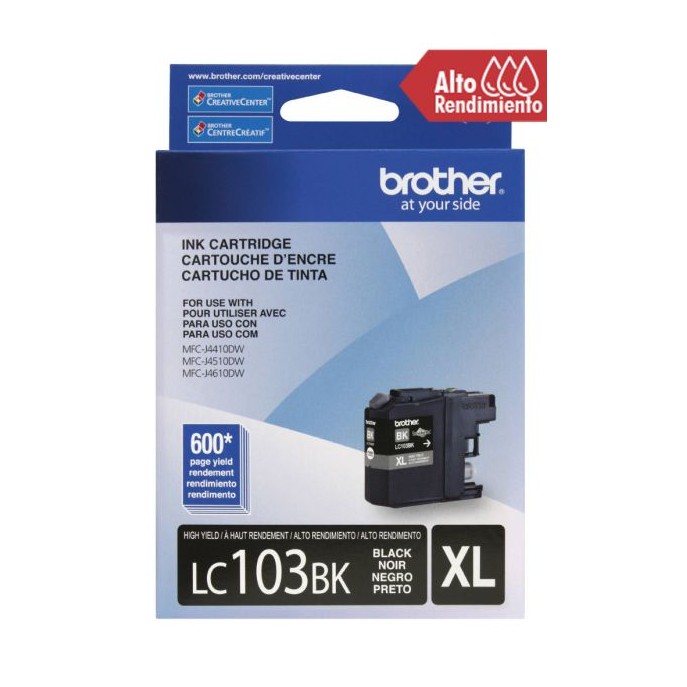 CARTUCHO BROTHER LC103BK NEGRO 600 PAGINAS