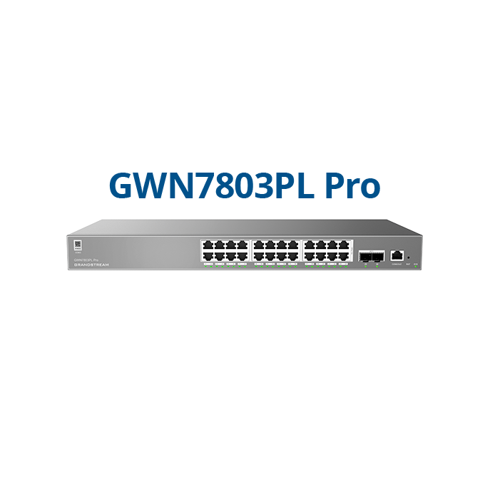 GWN7803PL-Pro, Switch PoE Administrable capa 2++, 24 x GigaEth PoE/PoE