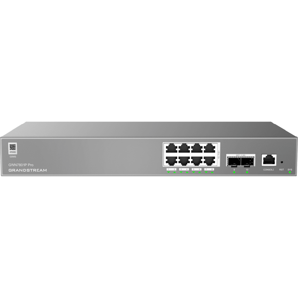 GWN7801P Pro, Switch PoE Administrable capa 2++, 8 x GigaEth PoE/PoE+