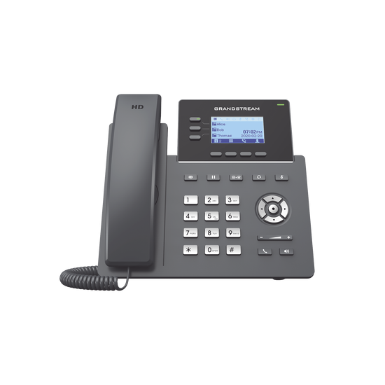 GRP2603P, Teléfono IP, 6 cuentas SIP, 3 líneas, PoE