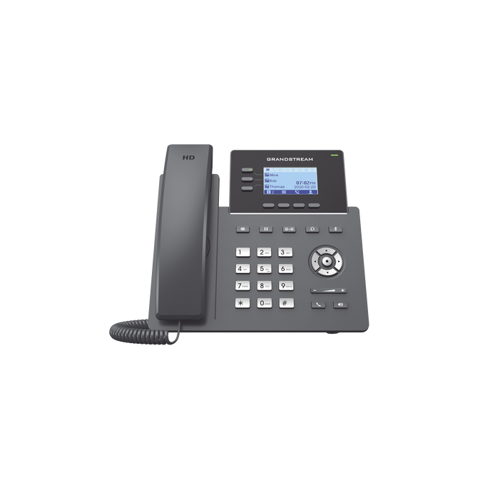 GRP2603P, Teléfono IP, 6 cuentas SIP, 3 líneas, PoE