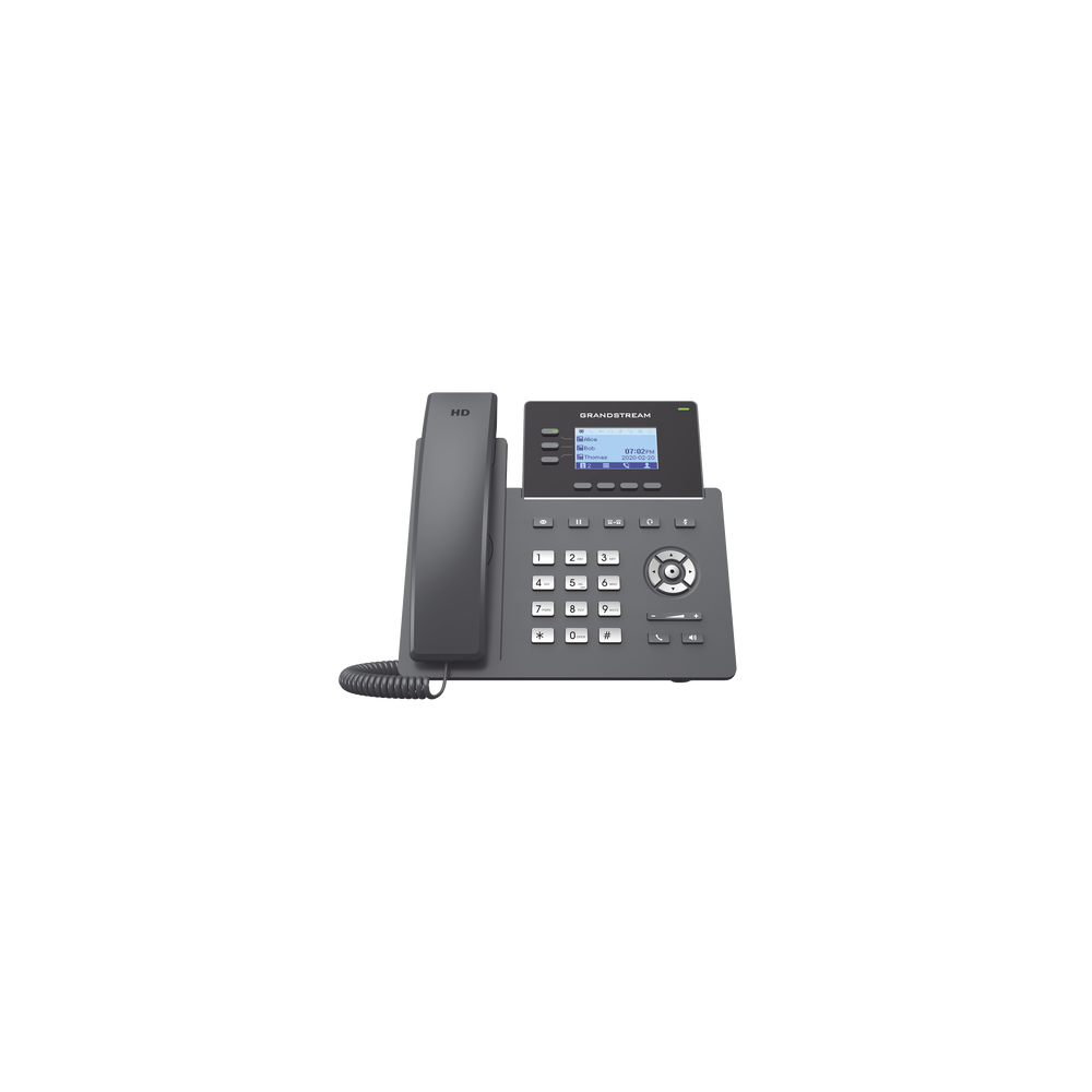 GRP2603, Teléfono IP, 6 cuentas SIP, 3 líneas, No PoE
