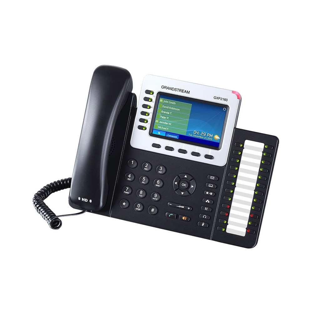 GXP2160, Teléfono IP HD, 6 SIP/Líneas, PoE, 24 Teclas BLF, GigaEth, Bl