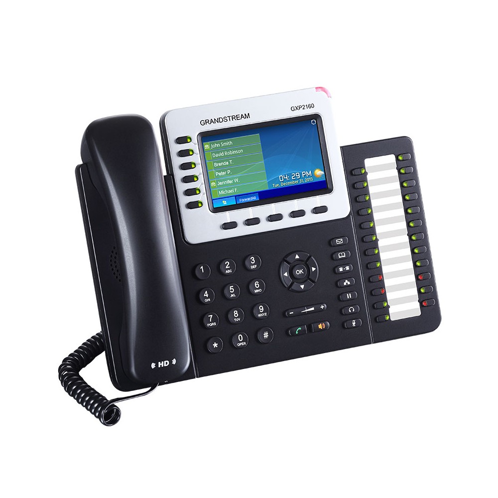 GXP2160, Teléfono IP HD, 6 SIP/Líneas, PoE, 24 Teclas BLF, GigaEth, Bl