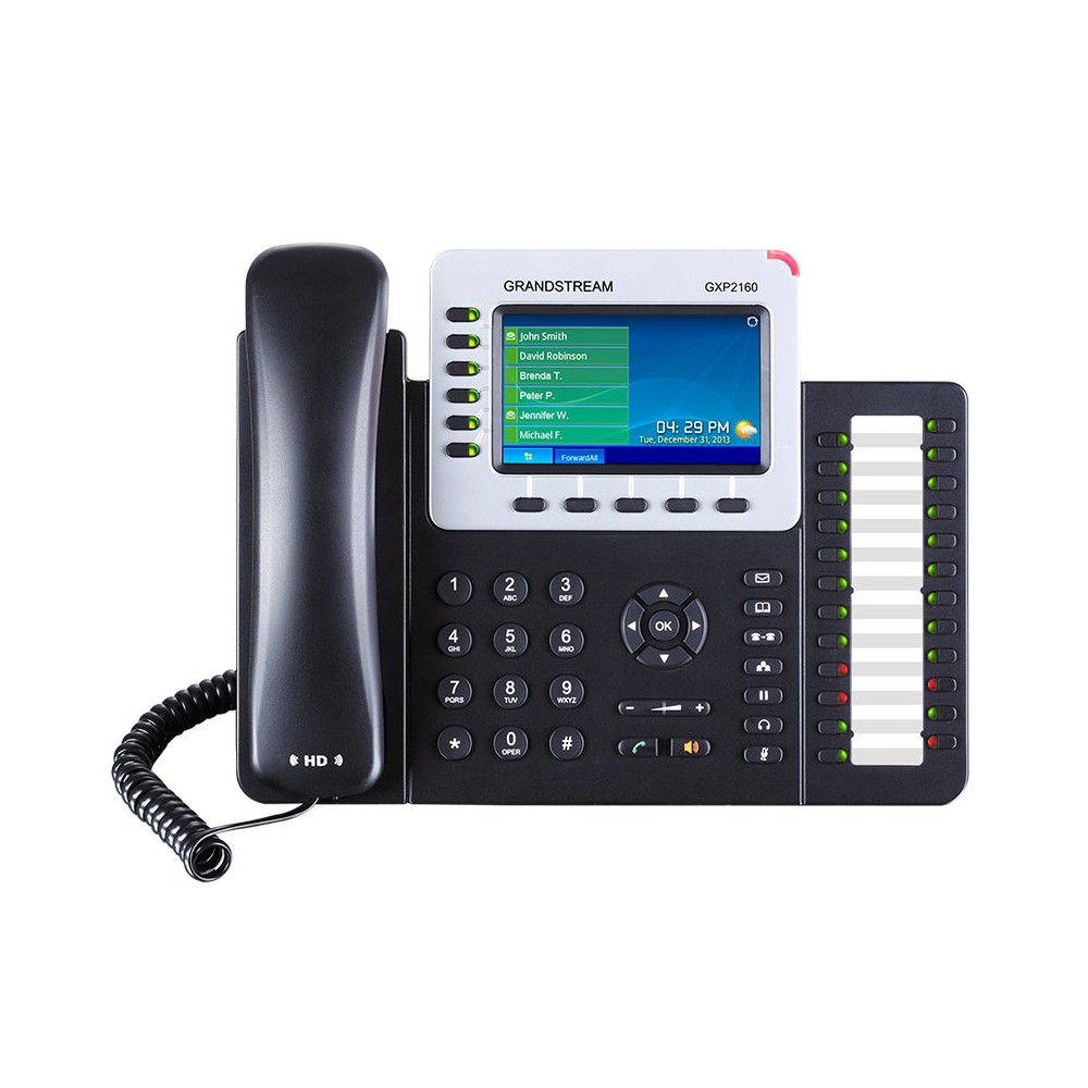 GXP2160, Teléfono IP HD, 6 SIP/Líneas, PoE, 24 Teclas BLF, GigaEth, Bl