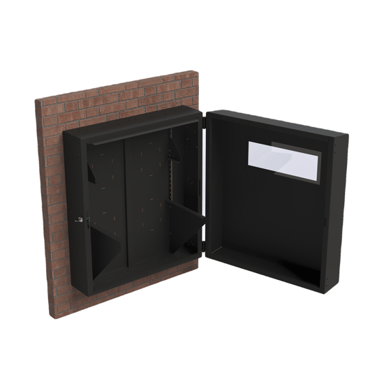 Gabinete de Pared con Rack Horizontal de 6 UR, con Ventanilla de Inspe