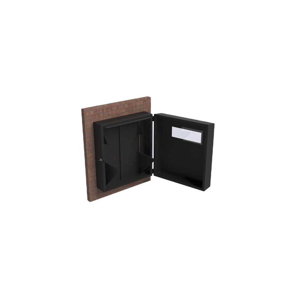 Gabinete de Pared con Rack Horizontal de 6 UR, con Ventanilla de Inspe