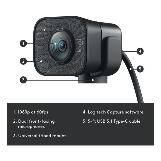 STREAMCAM PLUS LOGITECH FULL HD 1080P USB-C 960-001280