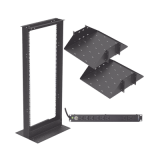 Kit de Rack Estándar 19", 24 UR con 2 Charolas y PDU (8 tomas). Ideal