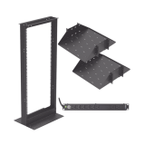 Kit de Rack Estándar 19", 24 UR con 2 Charolas y PDU (8 tomas). Ideal