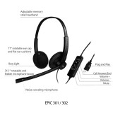EPIC 301, Diadema UC, control llamada, mute y vol, conexión por USB (M