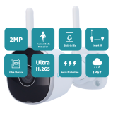 Uho-B2R-M2F3, Cámara IP Bullet WiFi, 2MP, Lente 2.8mm, Micrófono y Boc