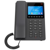 GHP631W, Teléfono Hotelero IP Negro, WiFi-6, LCD Color 3.5", 2 SIP 2 l