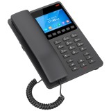 GHP631W, Teléfono Hotelero IP Negro, WiFi-6, LCD Color 3.5", 2 SIP 2 l