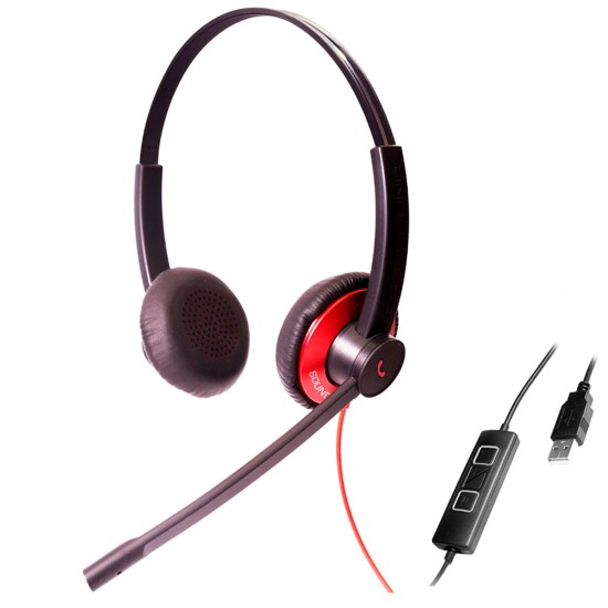 EPIC 512-R, Diadema ambiente extremo y controles, doble mic, USB (Bina