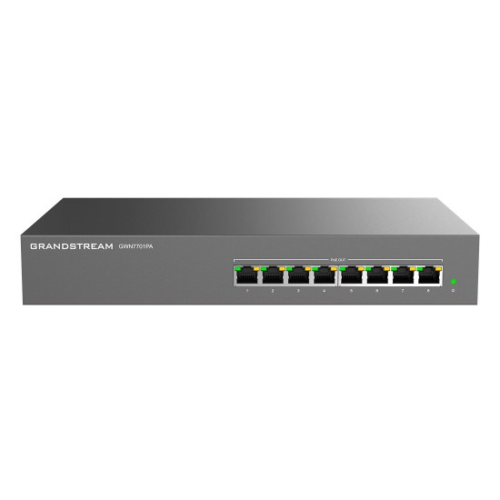GWN7701PA, Switch PoE No Administrable, 8 x GigaEth, 8 Puertos con PoE
