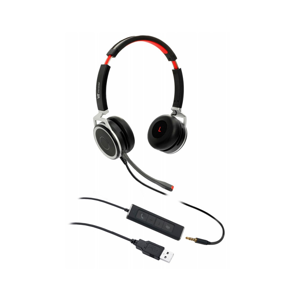 VTX208-D, Diadema binaural, Conector USB 2.0 y 3.5mm