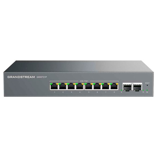 GWN7721P, Switch Administrable Capa 2-lite, 8 puertos 2.5GEth, 8xPoE/a