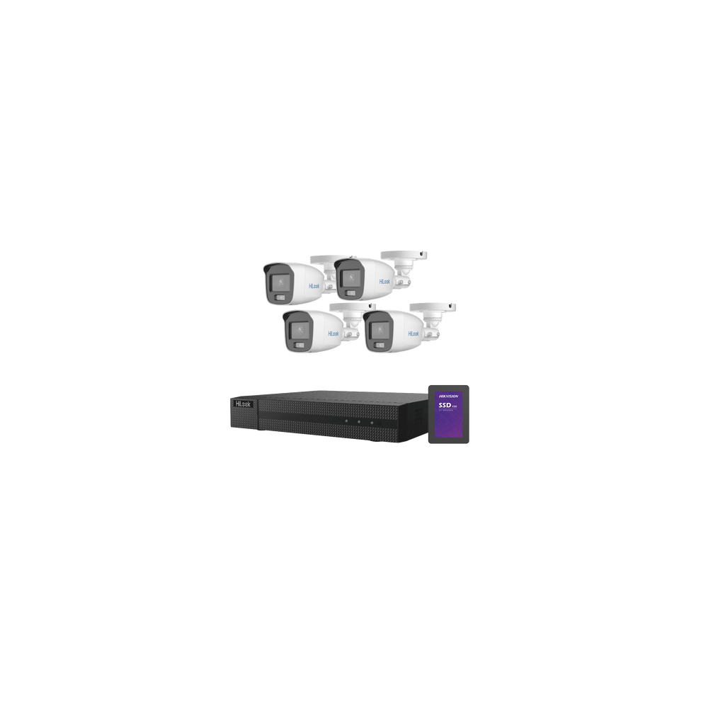 Kit TurboHD 1080p + SSD 1 TB / DVR 4 Canales / 4 Cámaras Bala ColorVu