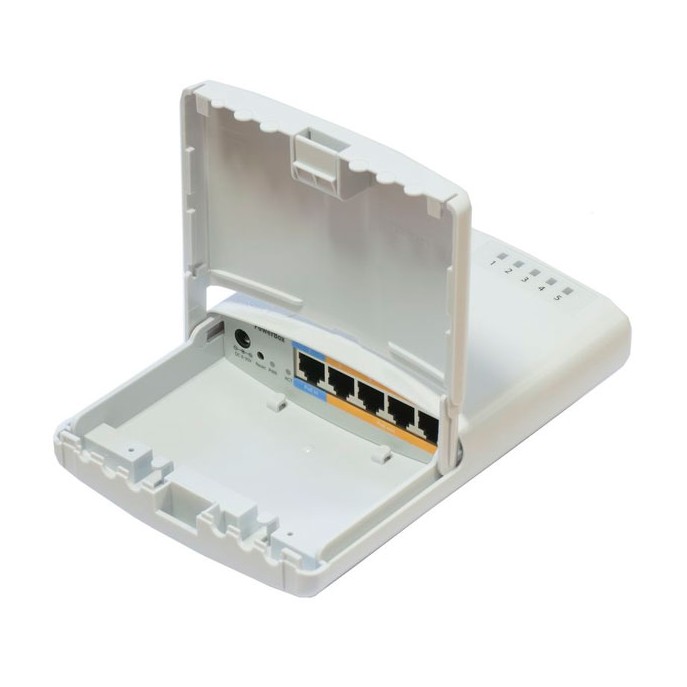 RB750P-PBr2, PowerBox, RB 5 Eth 650Mhz CPU 64MB RAM PoE Pasivo en Eth2