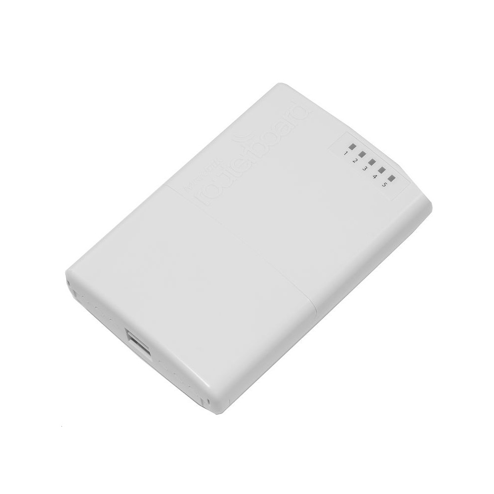 RB750P-PBr2, PowerBox, RB 5 Eth 650Mhz CPU 64MB RAM PoE Pasivo en Eth2