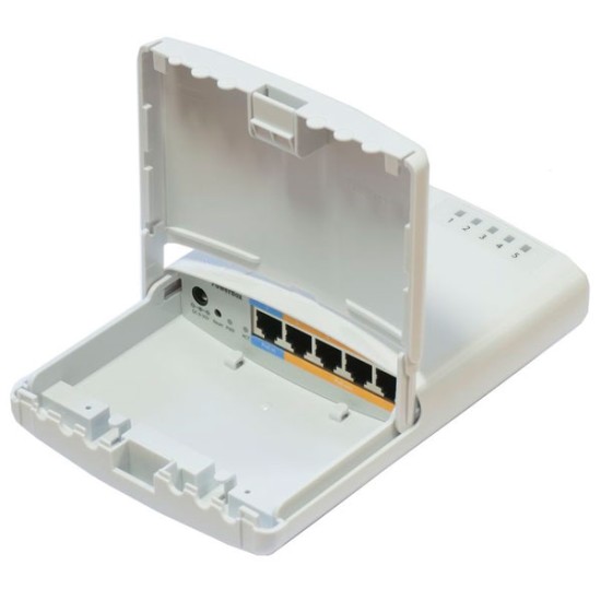 RB750P-PBr2, PowerBox, RB 5 Eth 650Mhz CPU 64MB RAM PoE Pasivo en Eth2