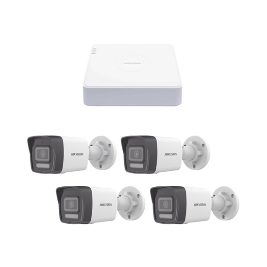 Kit IP 1080p (2 Megapixel) / NVR de 4 Canales con 4 Puertos PoE / 4 Cá