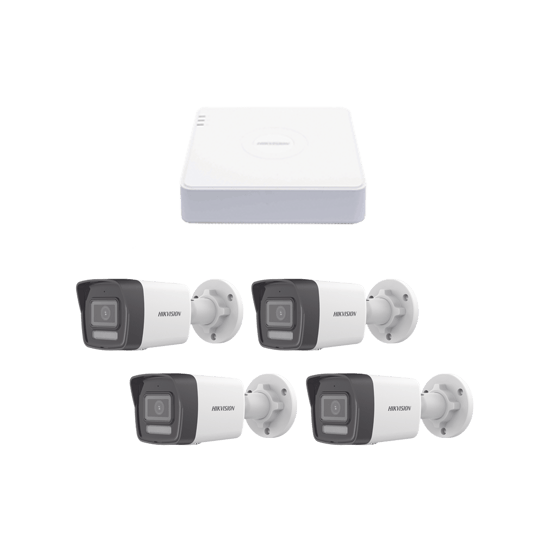Kit IP 1080p (2 Megapixel) / NVR de 4 Canales con 4 Puertos PoE / 4 Cá