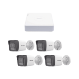 Kit IP 1080p (2 Megapixel) / NVR de 4 Canales con 4 Puertos PoE / 4 Cá