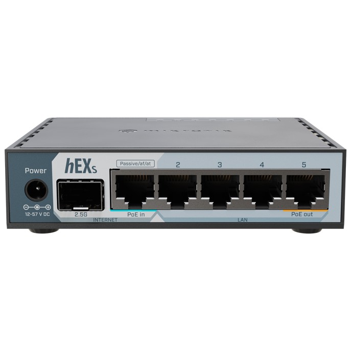 E60iUGS, hEX S, Ruteador Dual Core 950MHz, 512MB RAM, 2.5G SFP, 5xGEth