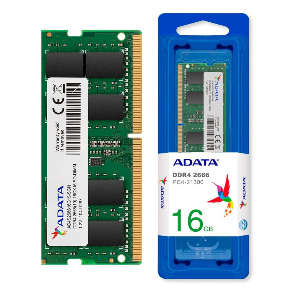 MEMORIA ADATA SODIMM DDR4 16GB PC4-21300 2666MHZ CL19 260PIN 1.2V LAPT