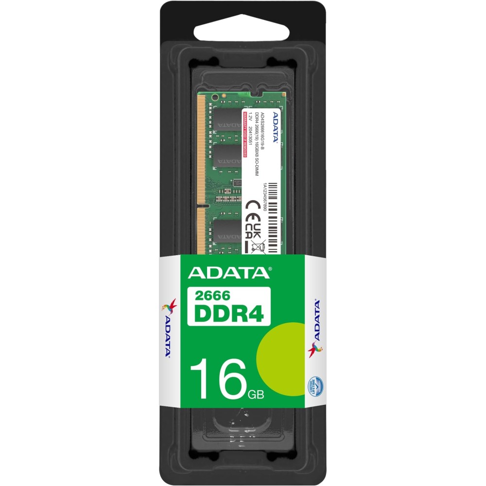 MEMORIA ADATA SODIMM DDR4 16GB PC4-21300 2666MHZ CL19 260PIN 1.2V LAPT